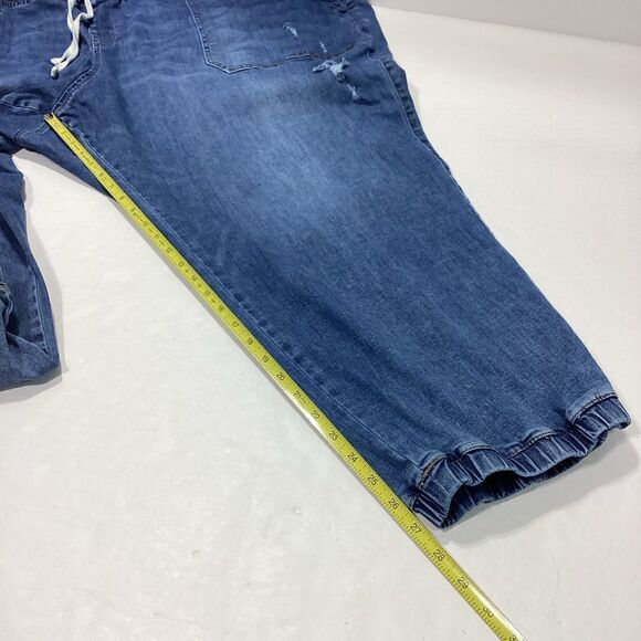 Lane Bryant Distressed Jeans Plus Size 34/36 Gathered Elastic Ankles - Picture 13 of 14